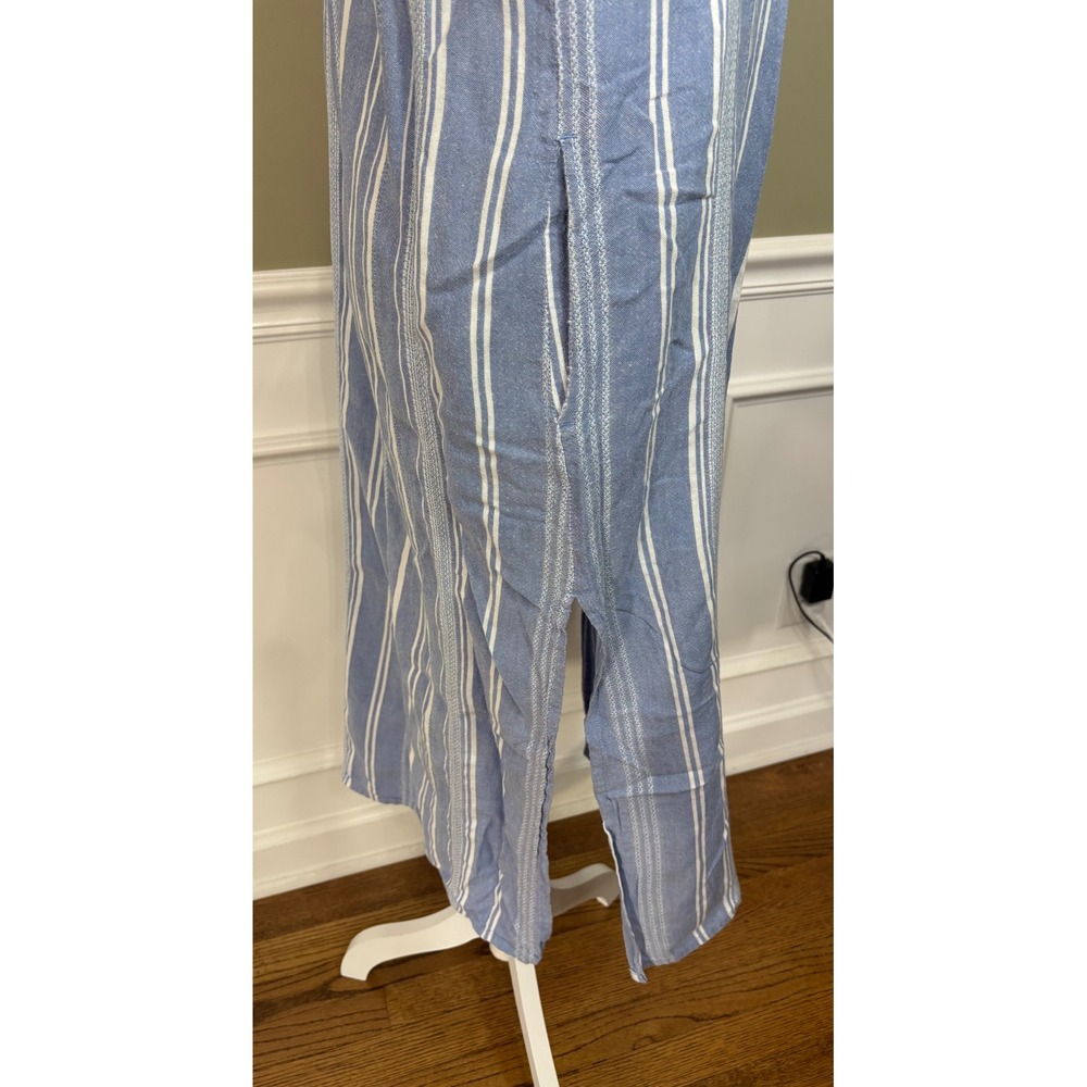 Tommy Bahama Blue White Striped Button Down Midi Shirt Dress Small SS500304 - Picture 5 of 11